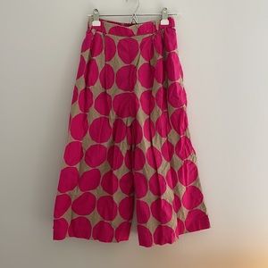Marimekko pink dot wide leg pants
